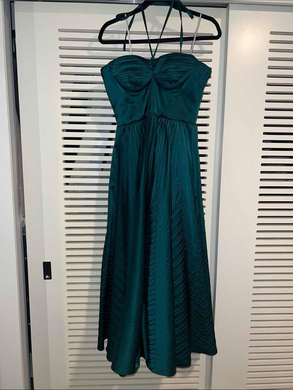Emerald Green Maxi Dress With Strappy Halter